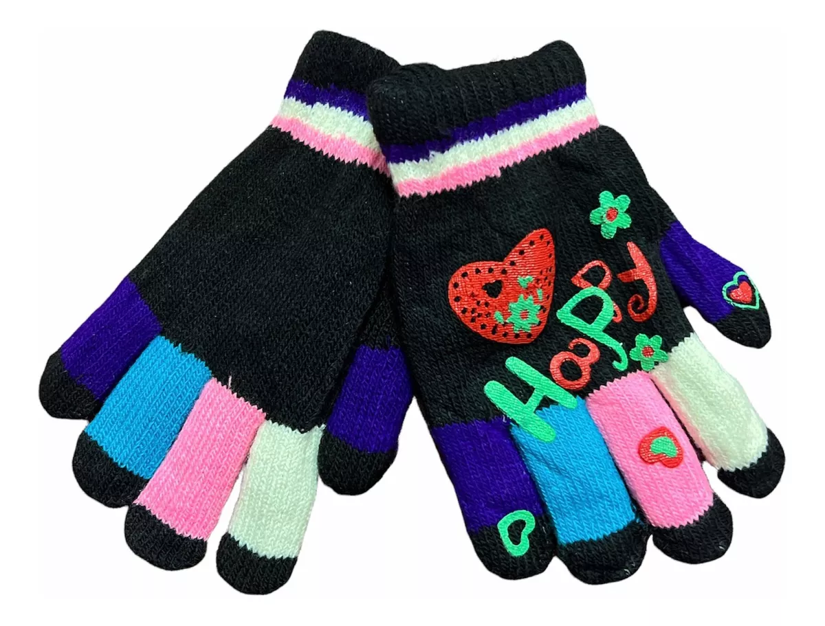 GUANTES PARA NIÑA INVIERNO DE LANA COLORES - 1