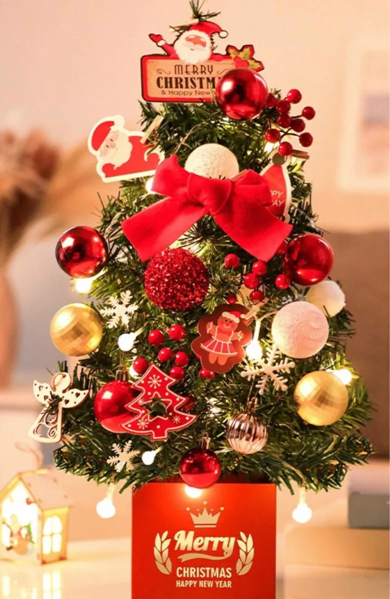 MINI ÁRBOL DECORACIÓN NAVIDAD MESA PIÑA CONOS Y FRUTOS ROJOS - 2