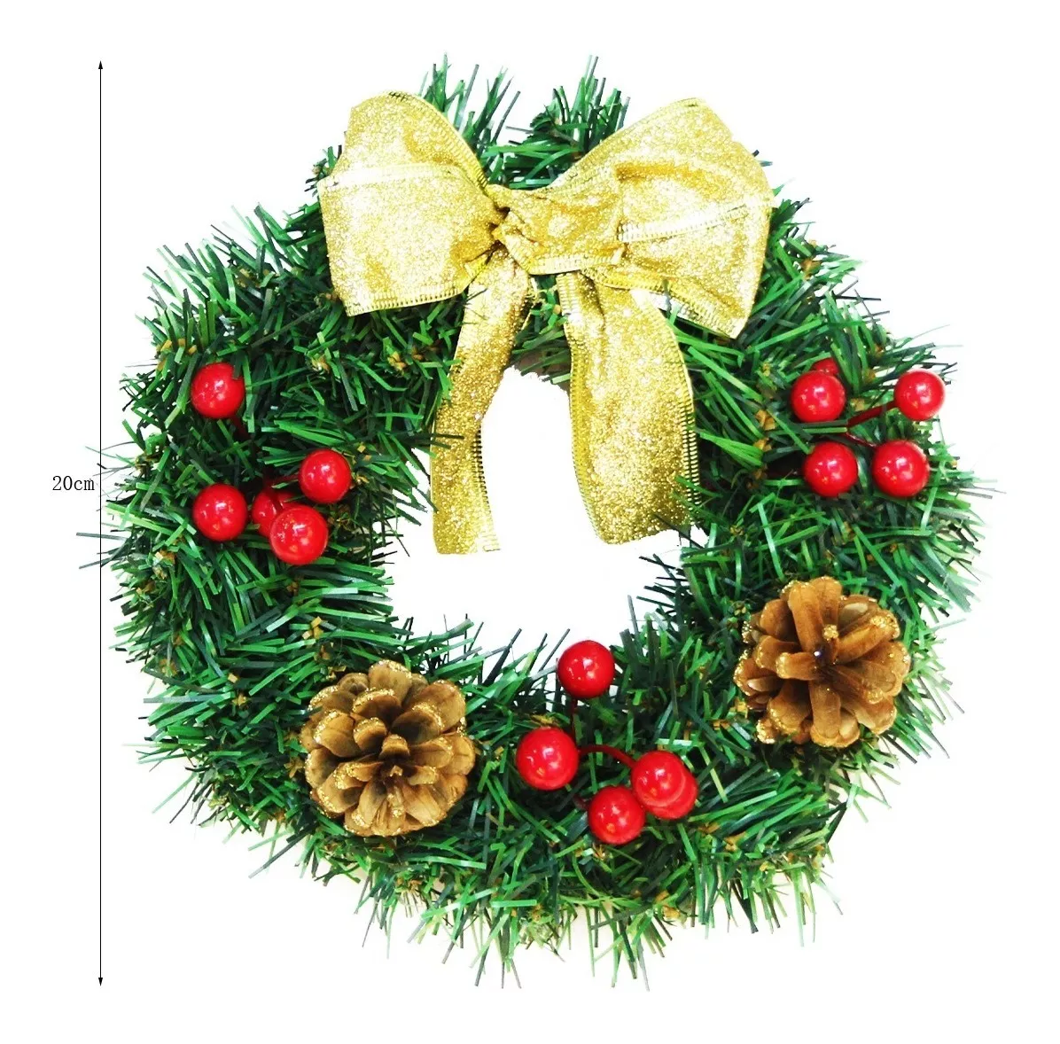 CORONA DE NAVIDAD PUERTA DELANTERA INTERIOR O EXTERIOR 20CM - 1