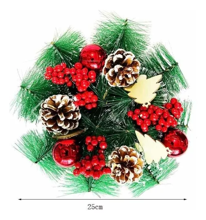 CORONA DE NAVIDAD PARA PUERTA DELANTERA 25CM - 1