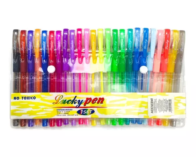 SET LÁPIZ GLITTER COLORES METALIZADOS X24 UNIDADES - 1