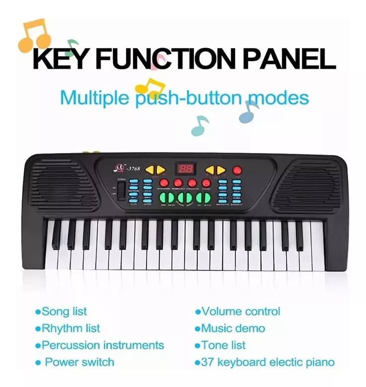 TECLADO ELECTRÓNICO PIANO 37 TECLAS CON MICRÓFONO - 2