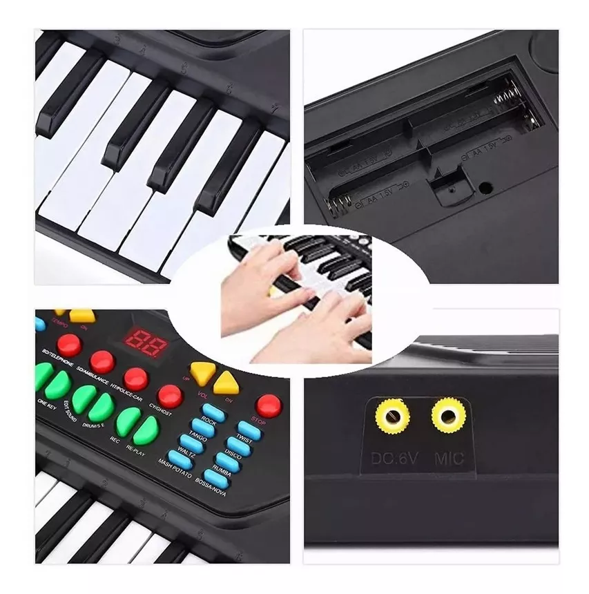 TECLADO ELECTRÓNICO PIANO 37 TECLAS CON MICRÓFONO - 3