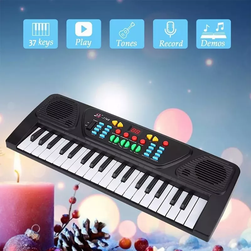 TECLADO ELECTRÓNICO PIANO 37 TECLAS CON MICRÓFONO - 4