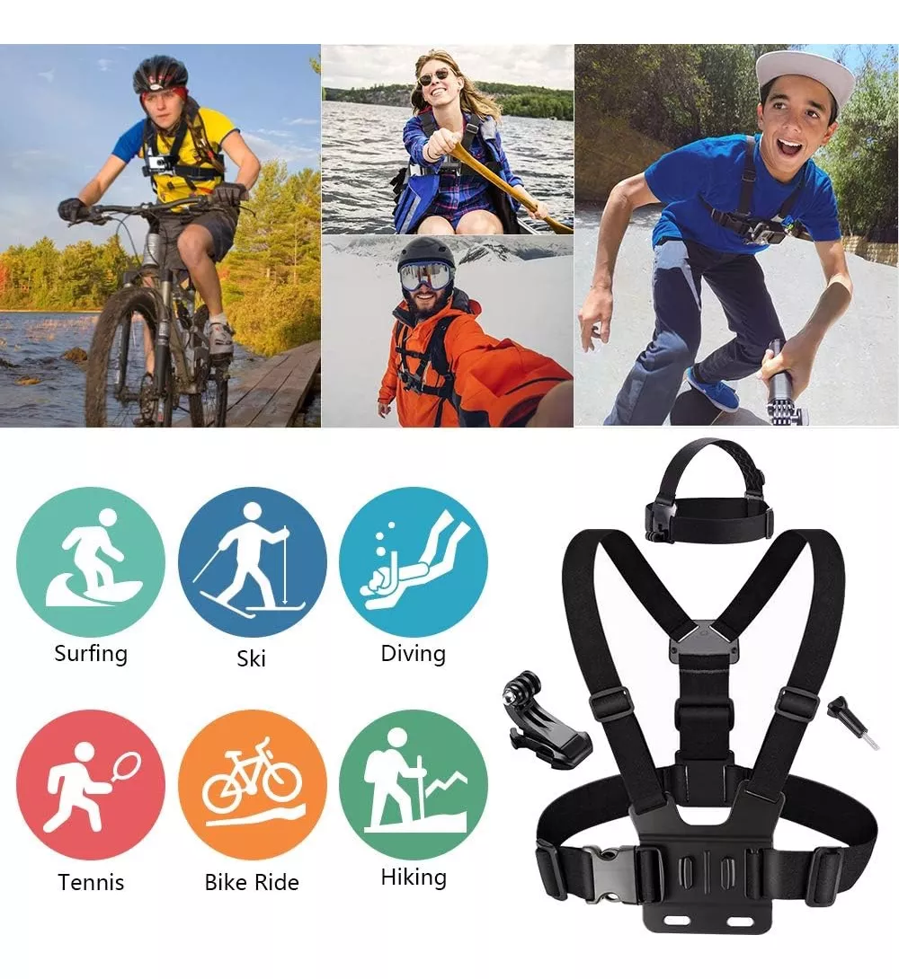 PORTA GOPRO PARA PECHO ARNES CAMARA DEPORTIVA AJUSTABLE - 5