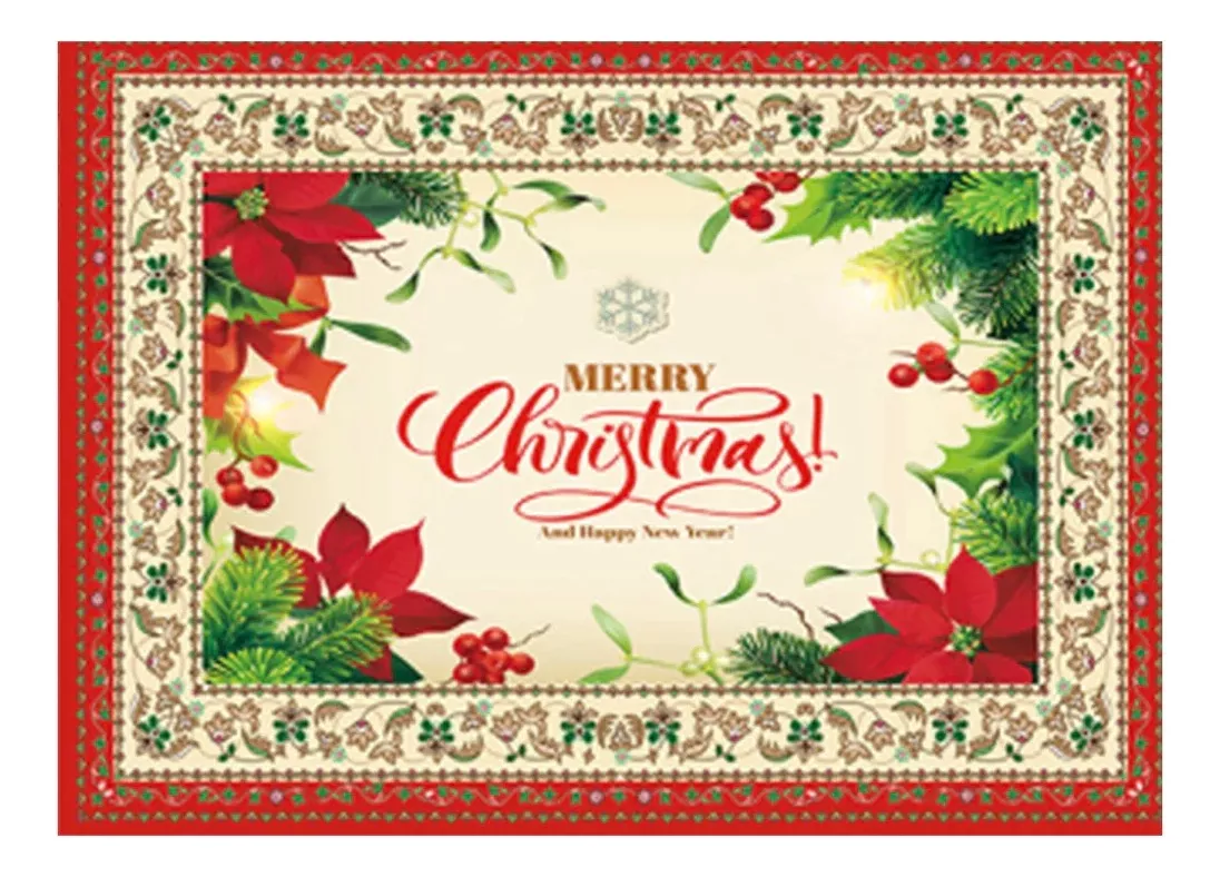PACK X2 MANTEL MESA TELA NAVIDAD 137X140CM DECORACIÓN - 1