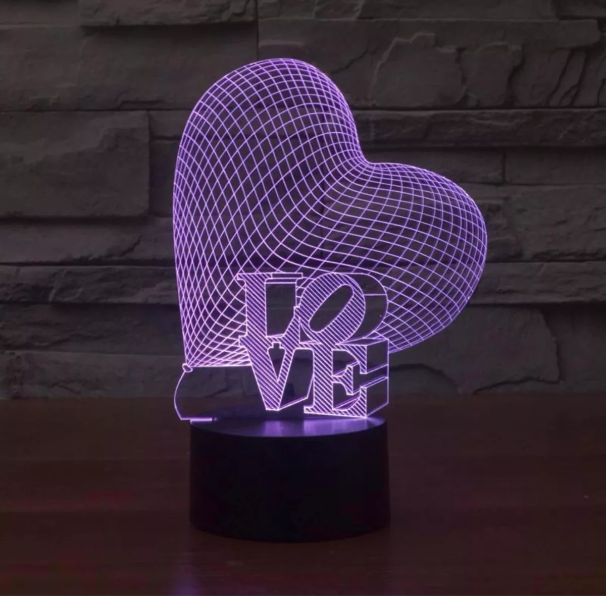 LÁMPARA CORAZÓN AMOR LOVE MESA ESCRITORIO 3D LED - 3