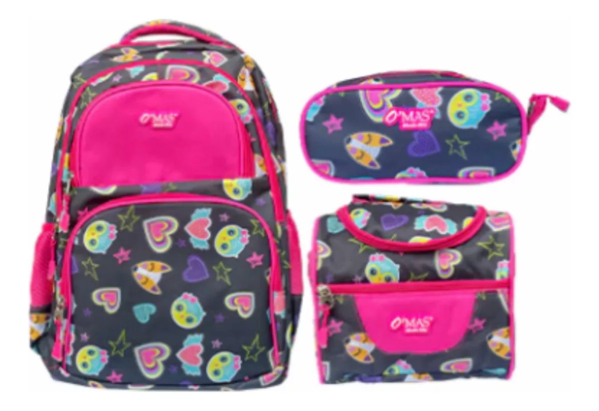 KIT ESCOLAR MOCHILA + LONCHERA TÉRMICA + CARTUCHERA NIÑA - 2
