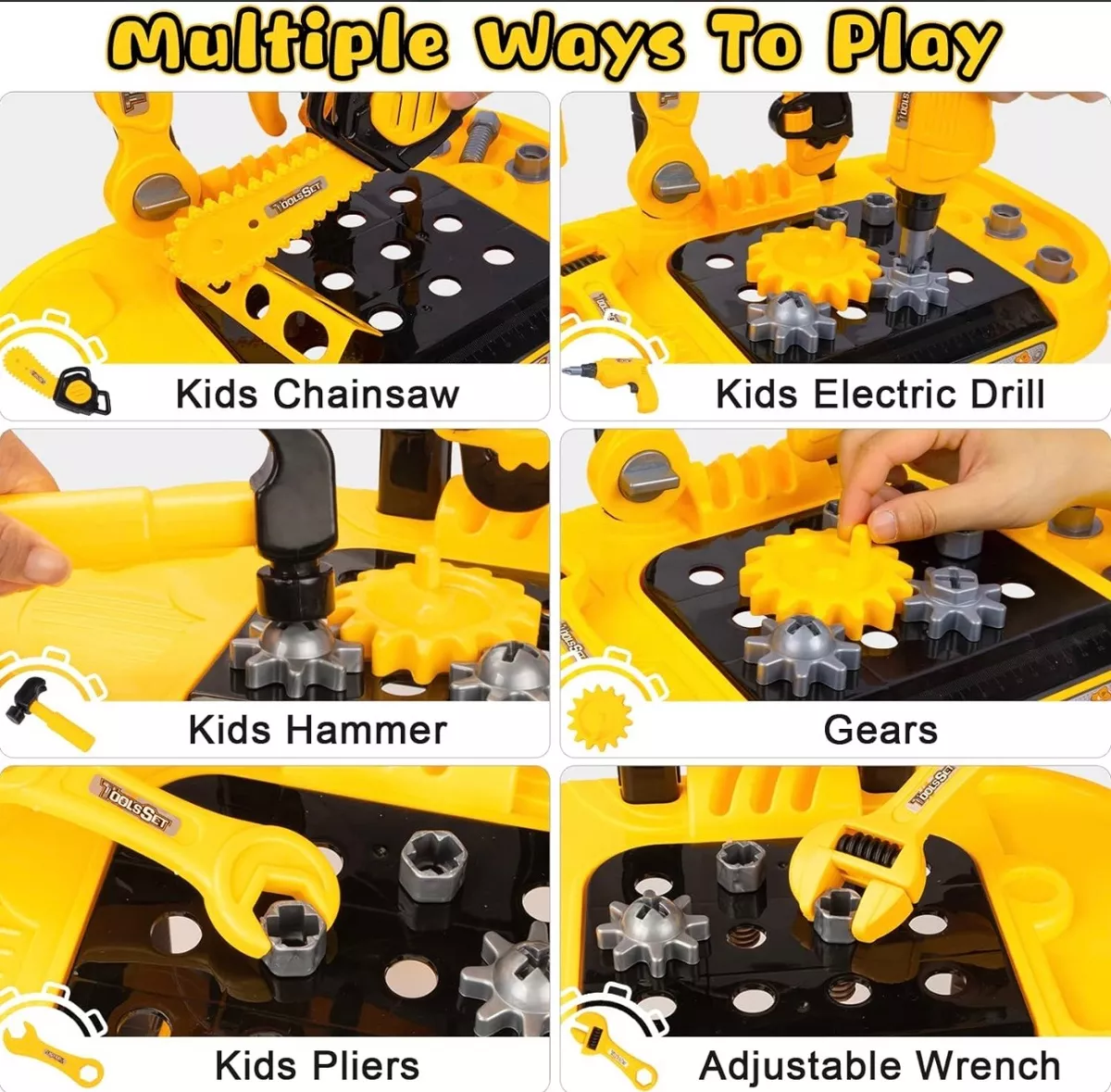 KIT JUEGO DE HERRAMIENTA 74PCS JUGUETE EDUCATIVO NIÑO - 4