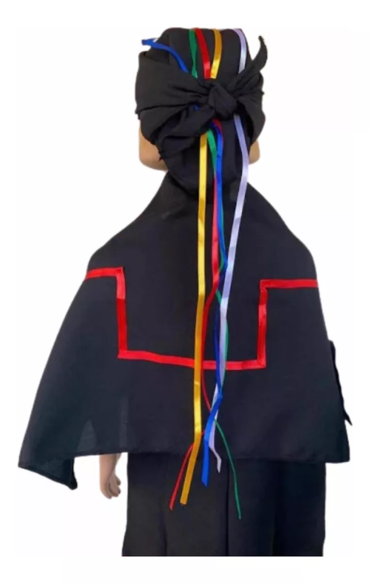 VESTIDO MAPUCHE JUMPER MUJER TRAJE TRAPELAUCHA FAJA ROJA MANTO - 2