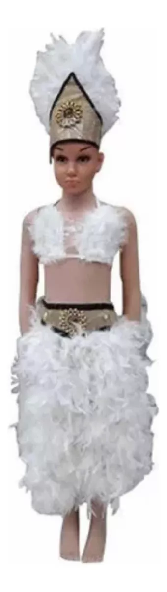 TRAJE PASCUENSE NIÑA JUVENIL MUJER LARGO FULL PLUMAJE DISFRAZ - 1