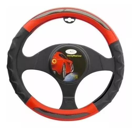 KIT CUBRE ASIENTOS Y VOLANTE AUTO UNIVERSAL CARBON-CUERO - 2