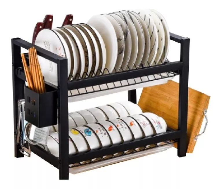 SECADOR ESCURRIDOR LOZA PLATOS 2 NIVELES ORGANIZADOR COCINA - 2