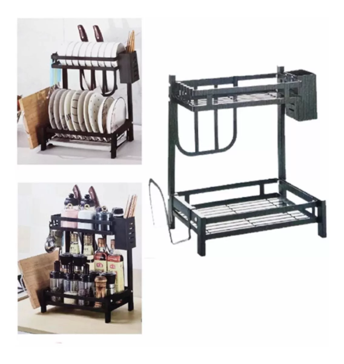 SECADOR ESCURRIDOR LOZA PLATOS 2 NIVELES ORGANIZADOR COCINA - 3
