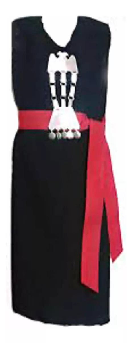VESTIDO MAPUCHE JUMPER MUJER TRAJE FIESTAS PATRIAS CON ROJA - 1