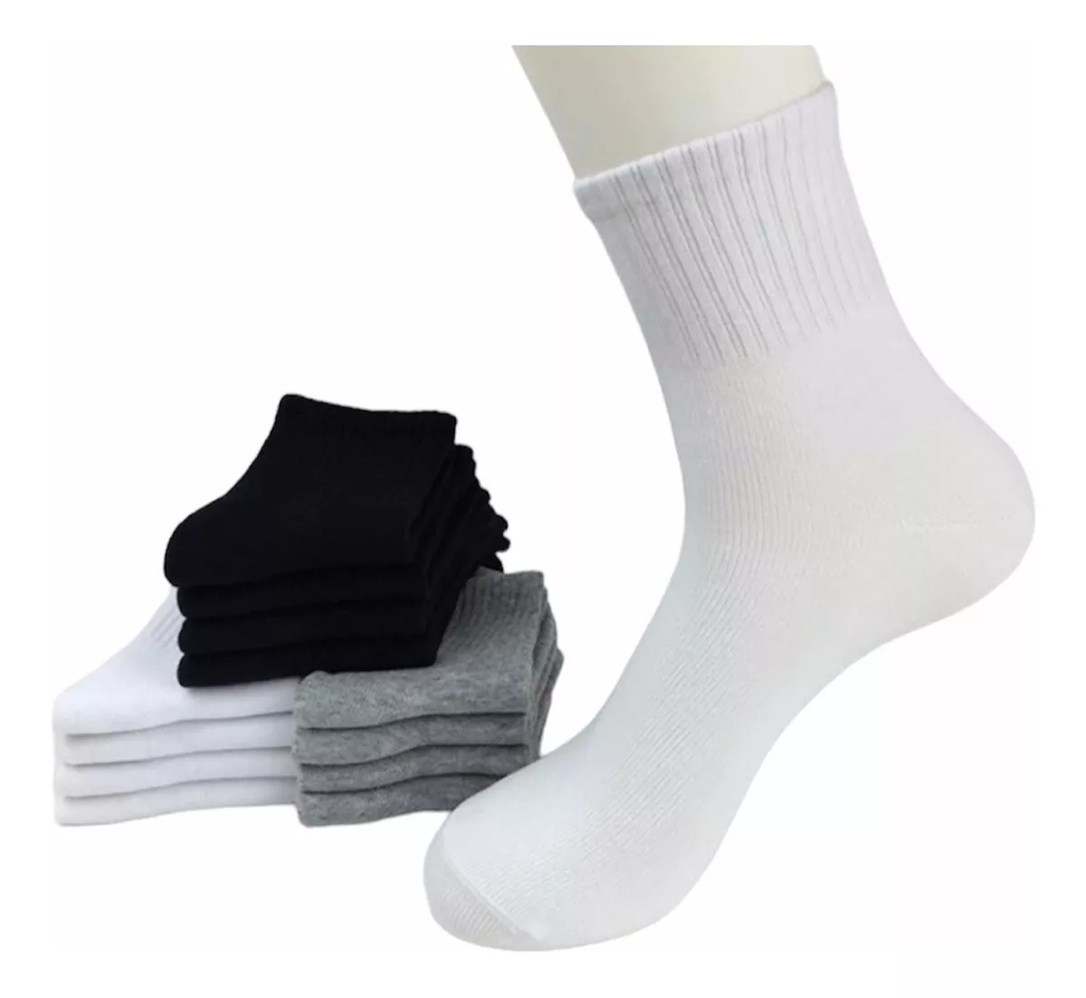 PACK X6 CALCETINES UNISEX GIMNASIA 100% ALGODÓN DEPORTIVOS - 1