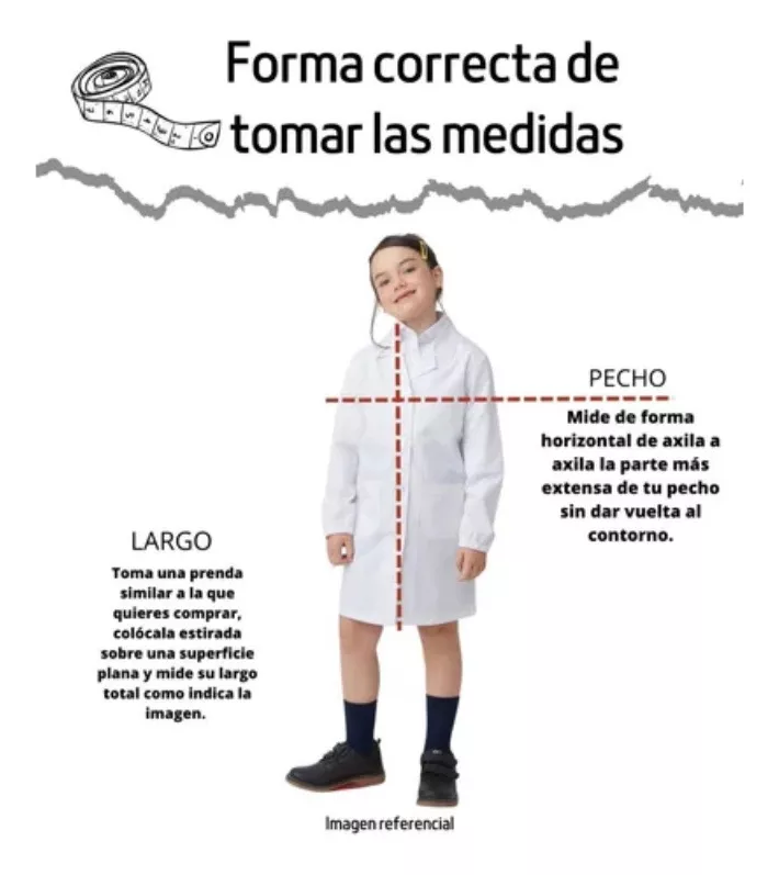 COTONA ALGODÓN UNISEX BLANCO DELANTAL JUVENIL ESCOLAR COLEGIO - 4
