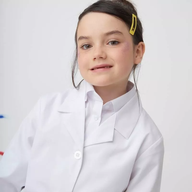 COTONA DELANTAL BLANCA NIÑOS ESCOLAR COLEGIO ALGODON - 3