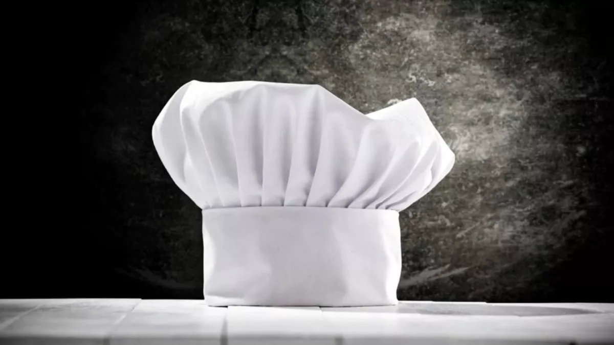 GORRO CHEF FRANCÉS GABARDINA AJUSTABLE BLANCO Y NEGRO - 2