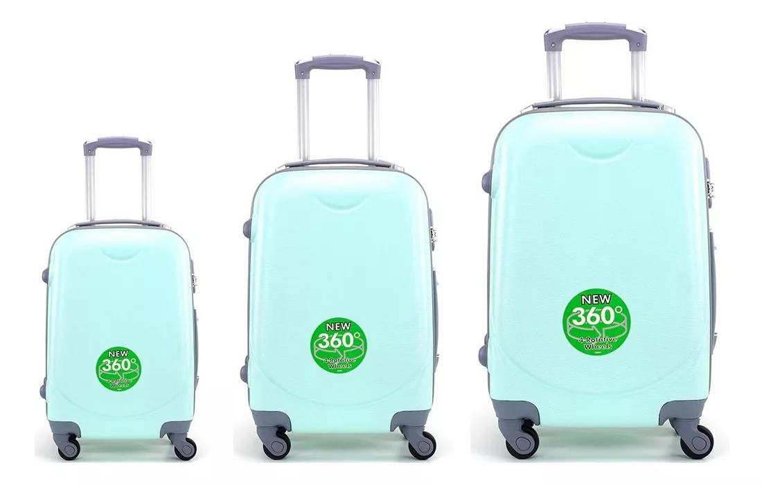 KIT X3 JUEGO MALETAS RIGIDAS 360 POLICARBONATO C/CANDADO - 1
