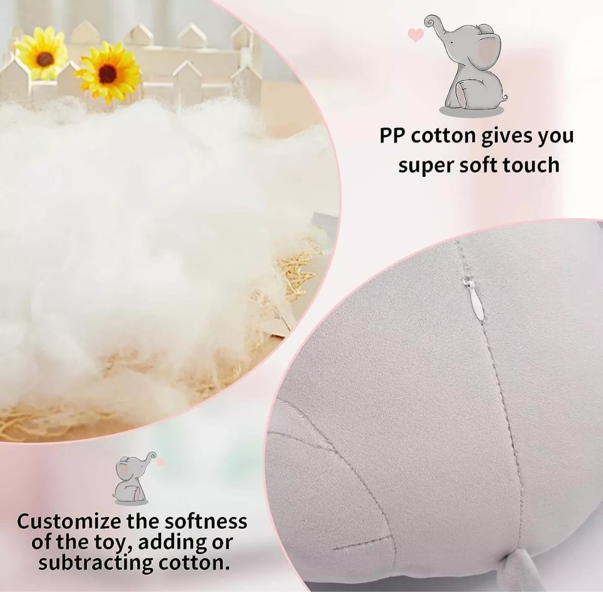 PELUCHE CON MANTA POLAR ELEFANTE HIPOALERGENICO INFANTIL - 3