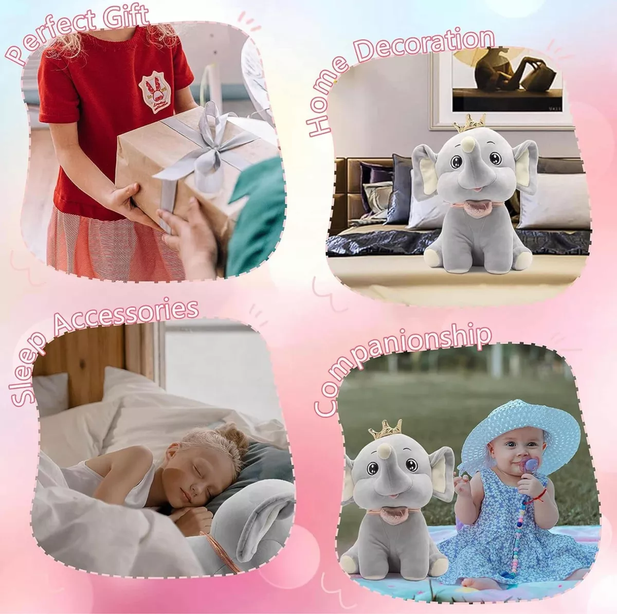 PELUCHE CON MANTA POLAR ELEFANTE HIPOALERGENICO INFANTIL - 4