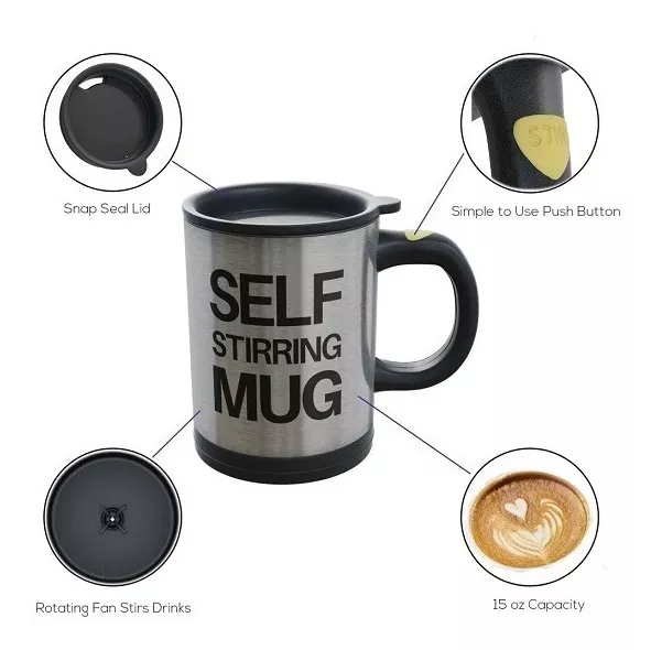 TAZA DE CAFÉ CON BATIDOR AUTO AGITABLE REGALO SORPRESA PADRE - 4
