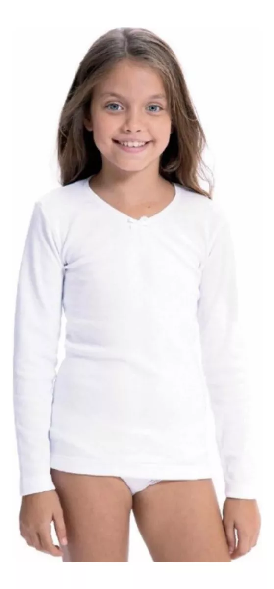 CAMISETA NIÑA ALGODÓN MANGA LARGA TÉRMICA - 1