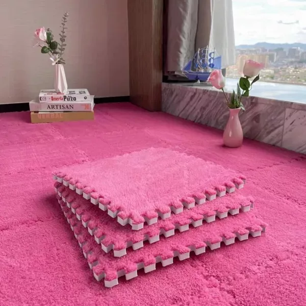 10 PIEZAS ALFOMBRA PELUCHE TAPETE ROMPECABEZAS ENTRELAZADO - 1