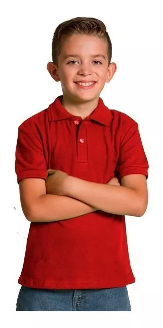 POLERA PIQUE NIÑOS MANGA CORTA CUELLO POLO ALGODÓN UNISEX - 1