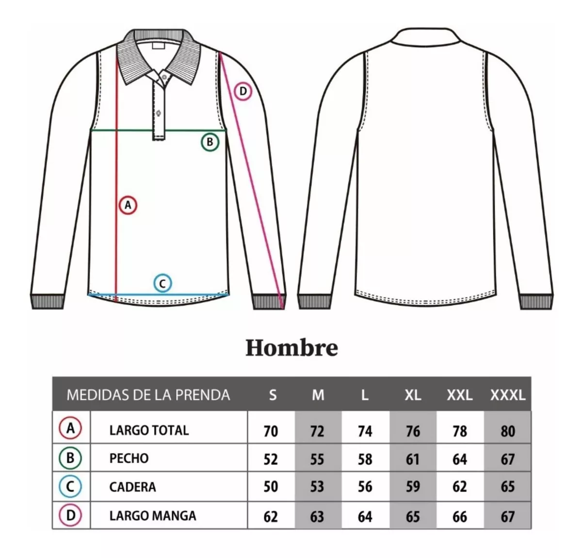 POLERA PIQUE HOMBRE MANGA LARGA 100% ALGODÓN PREMIUM UV UPF - 5