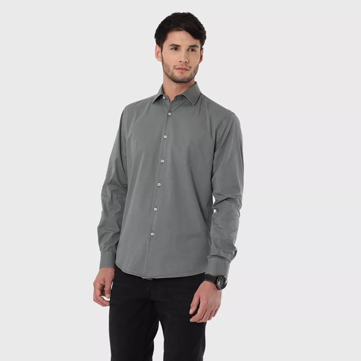 CAMISA HOMBRE MANGA LARGA OXFORD CASUAL PREMIUM - 1