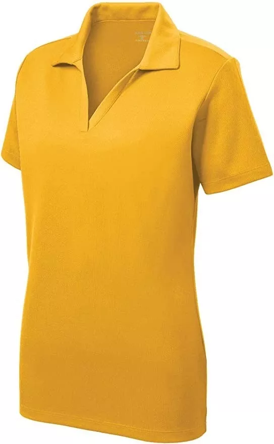 POLERA PIQUE MUJER MANGA CORTA 100% ALGODÓN ENTALLADA EN V - 1