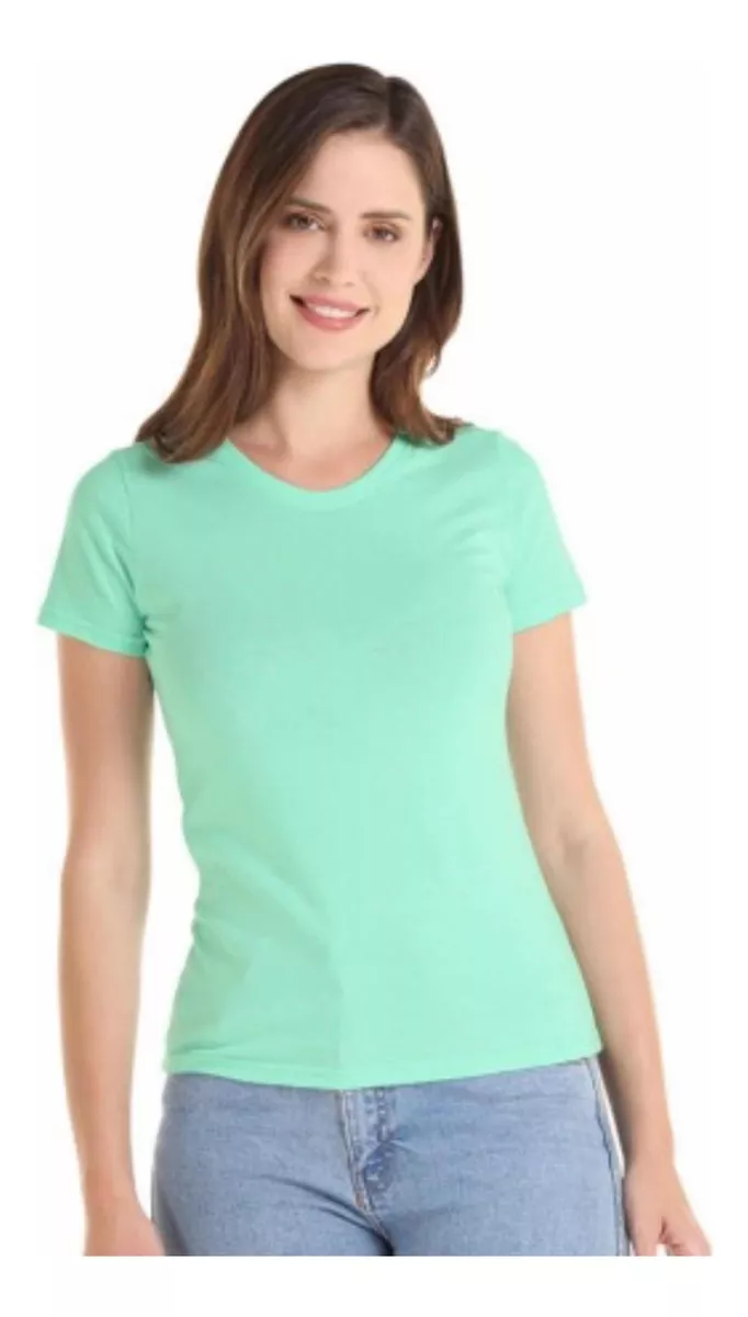 POLERA MUJER MANGA CORTA ALGODÓN 100% ENTALLADA - 1
