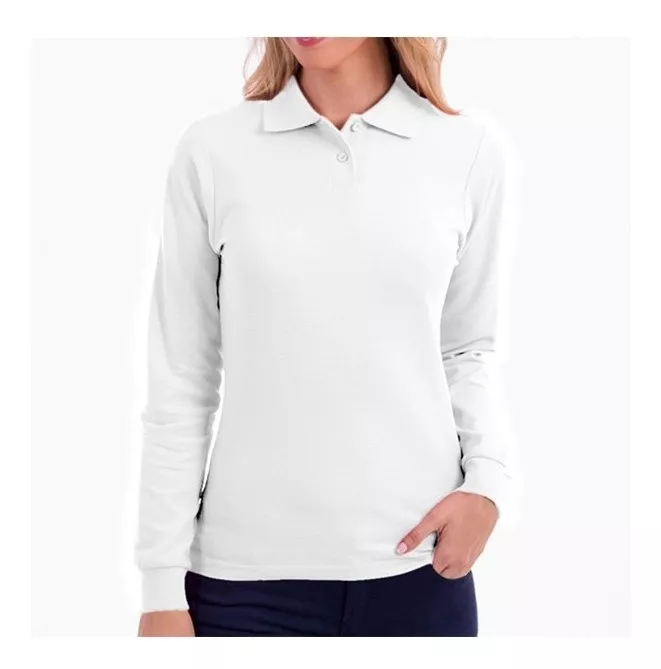 POLERA PIQUE MUJER MANGA LARGA 100% ALGODÓN PREMIUM UV POLO - 2