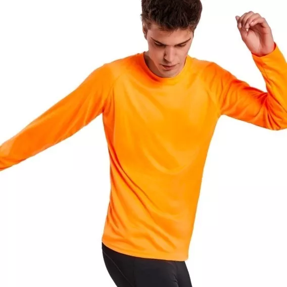 POLERA DRYFIT POLIESTER UNISEX MANGA LARGA TRANSPIRABLE - 1