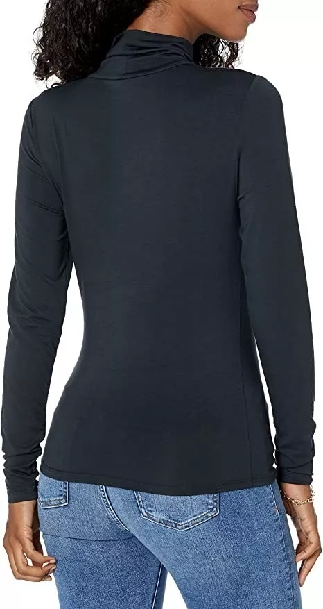 CAMISETA ENTALLADA MUJER BEATLE CUELLO ALTO LICRA MANGA LARG - 3