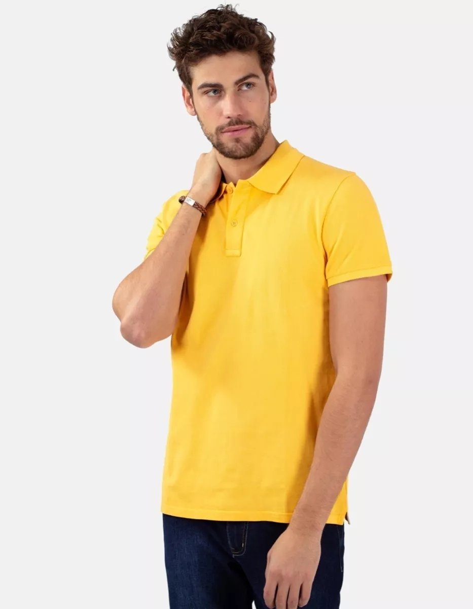 PIQUE HOMBRE POLERA MANGA CORTA 100% ALGODÓN CUELLO POLO - 1