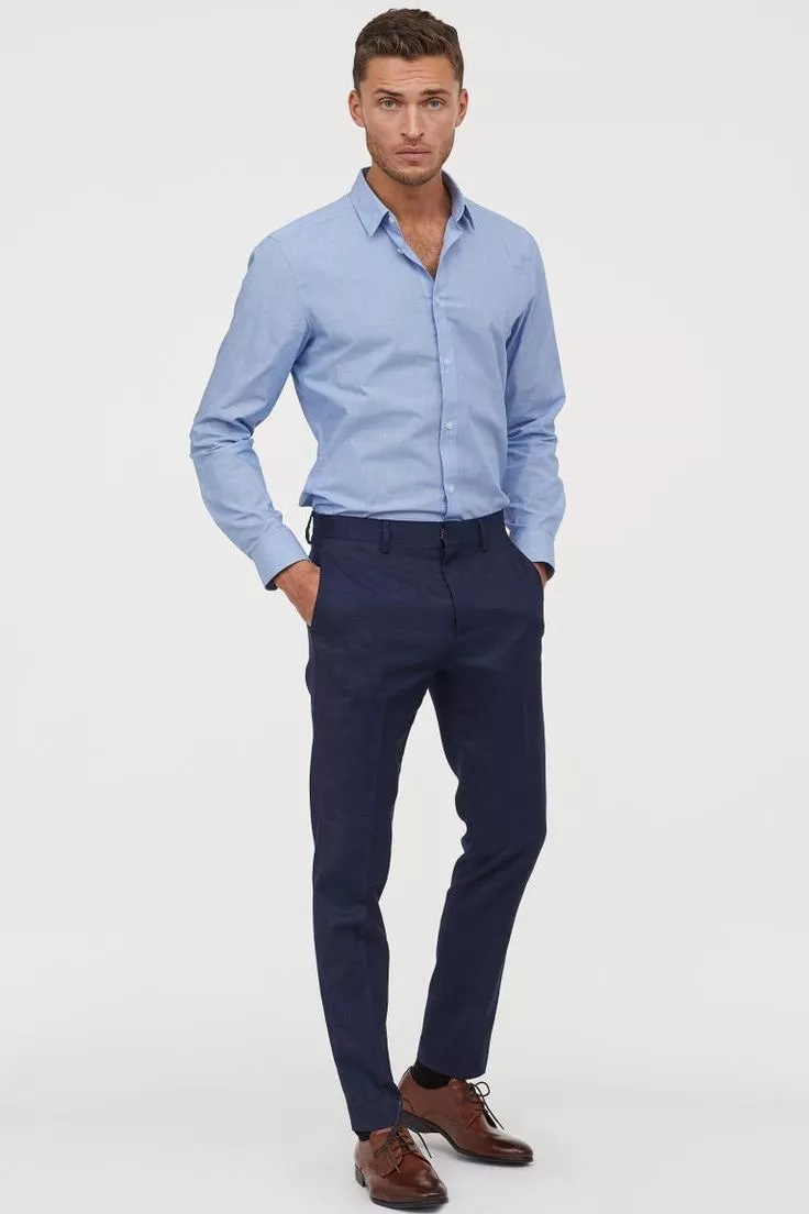 CAMISA PARA HOMBRE MANGA LARGA OXFORD CASUAL UNICOLOR - 1