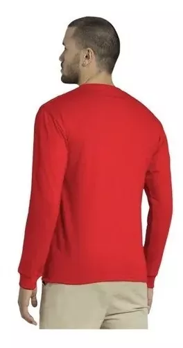 POLERA HOMBRE MANGA LARGA EN V PRIMERA CAPA 100% ALGODON - 1