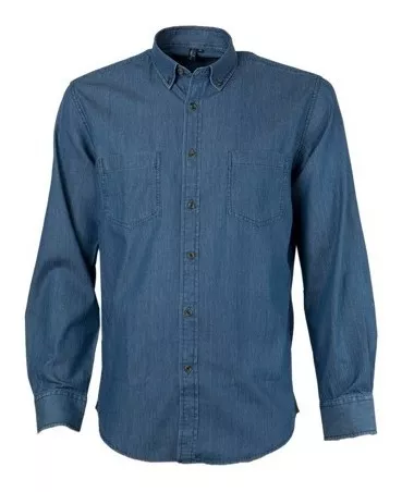 CAMISA JEANS HOMBRE AZUL DOBLE BOLSILLO 100% ALGODÓN - 3