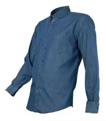 CAMISA JEANS HOMBRE AZUL DOBLE BOLSILLO 100% ALGODÓN - 4