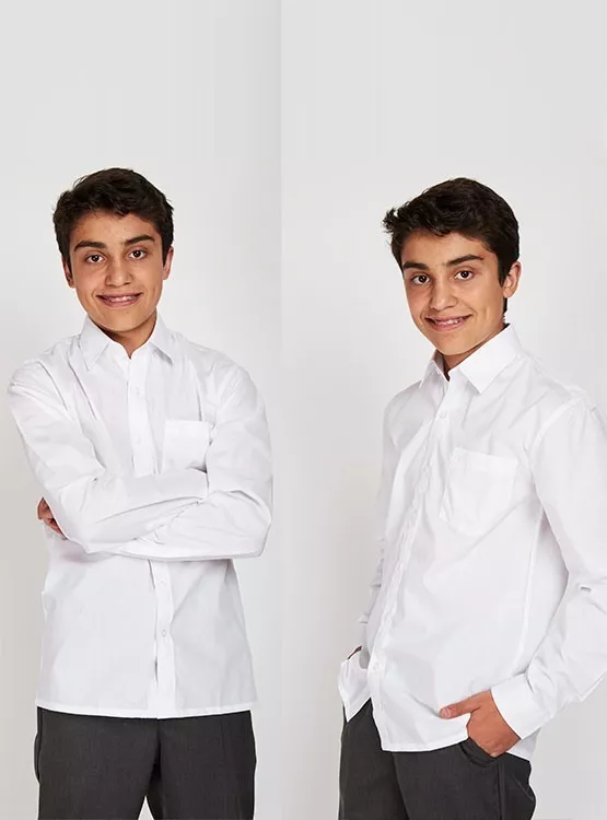 CAMISA ADULTO ESCOLAR BLANCA UNIFORME CLÁSICA S-XXL - 1