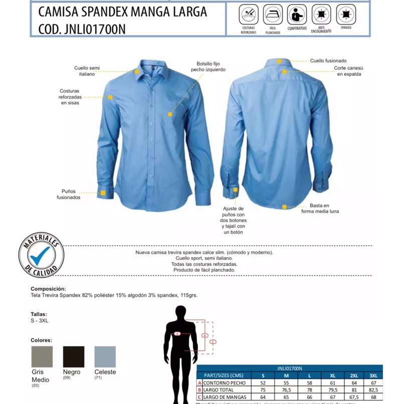 CAMISA HOMBRE MANGA LARGA OXFORD SLIM FIT SHIRT - 2