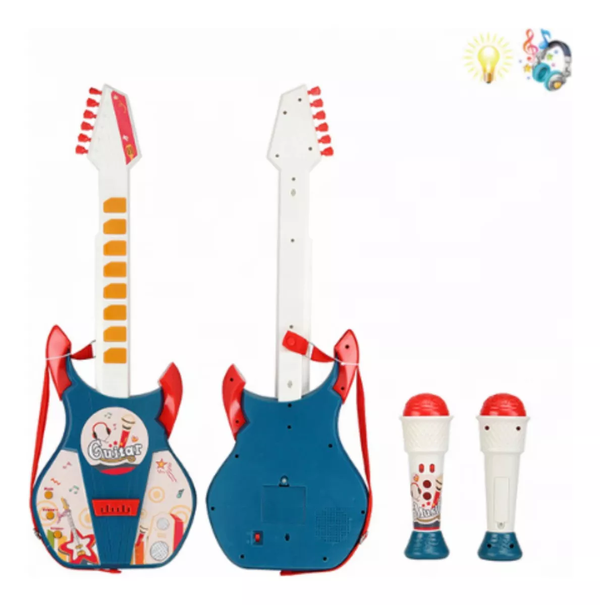 GUITARRA NIÑOS ELÉCTRICA CON MICRÓFONO CLASICA JUGUETE - 4
