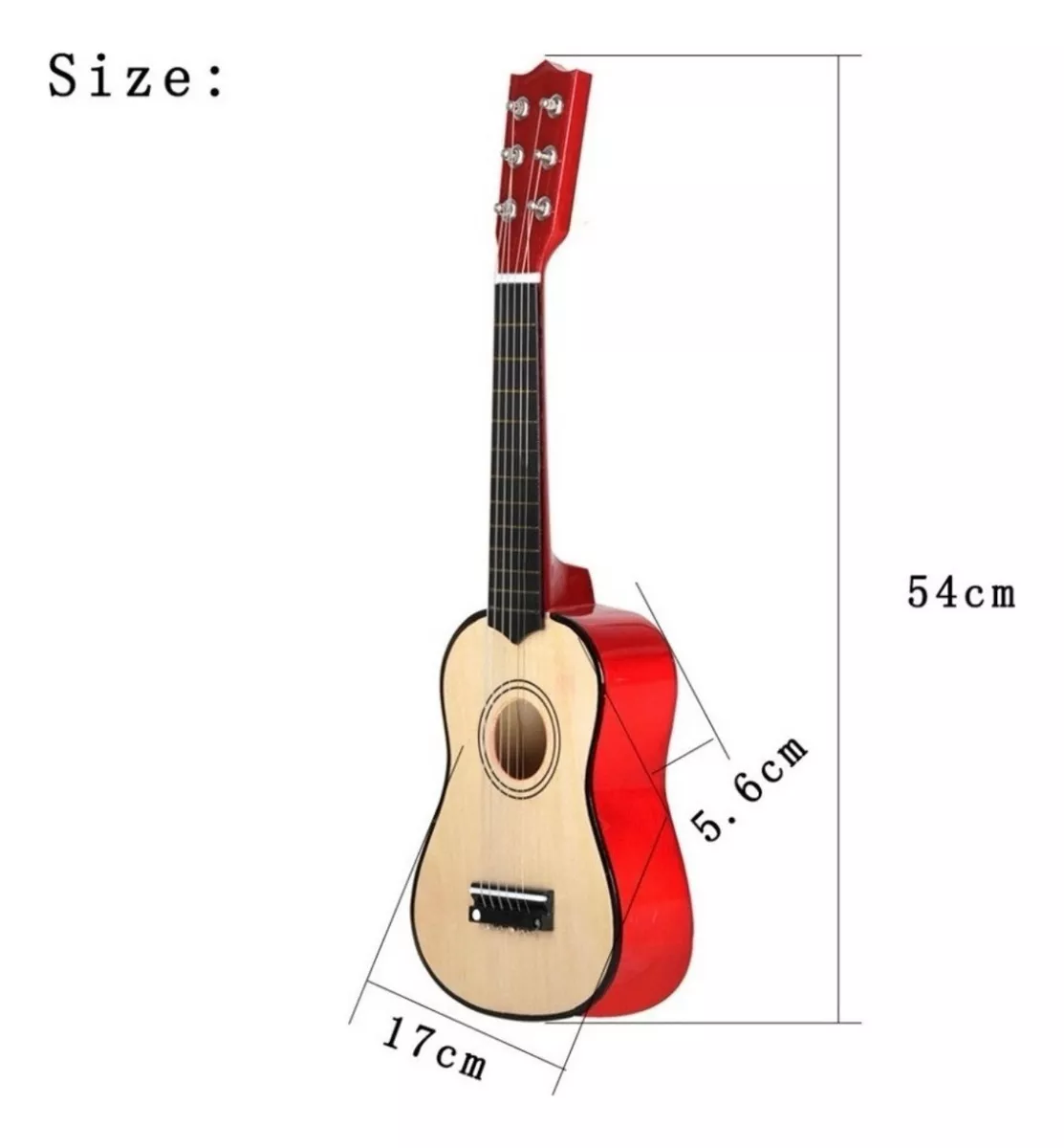 GUITARRA ACUSTICA CLASICA JUGUETE MADERA NATURAL - 2