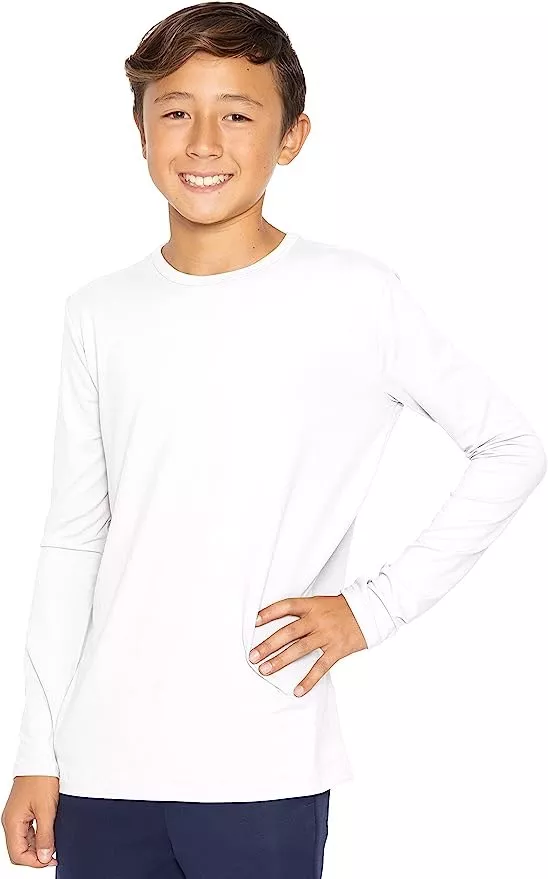CAMISETA NIÑO BAMBU TRANSPIRABLE CUELLO REDONDO MANGA LARGA - 1