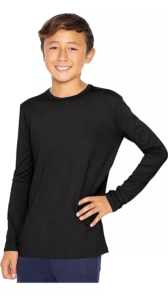 CAMISETA NIÑO BAMBU TRANSPIRABLE CUELLO REDONDO MANGA LARGA - 1