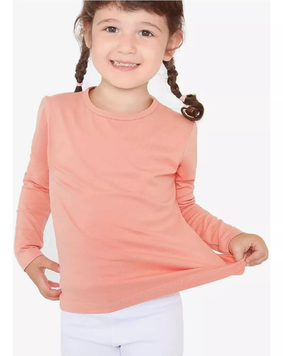 CAMISETA NIÑA BAMBU TRANSPIRABLE CUELLO REDONDO MANGA LARGA - 1