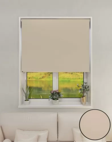 ROLLER DOBLE BLACKOUT + SUNSCREEN 160X200 TELA LINO BEIGE - 2